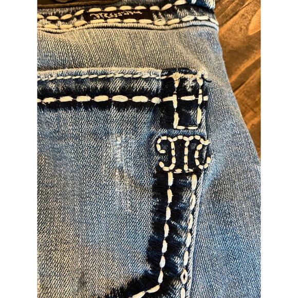 Miss Me Boyfriend Jeans Women 27 Thick Stitch Y2K Grunge Western Cowgirl Aztec - Picture 12 of 12